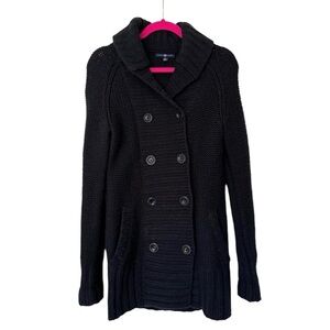 Gap Women’s Double Breasted Knit Cardigan Sweater Wool Cotton Medium Navy